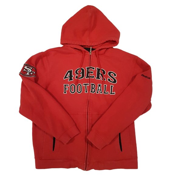 NFL Reebok Hoodie San Francisco 49ers Youth Small US S Unisex 49ers Hoodie Red - Picture 1 of 16